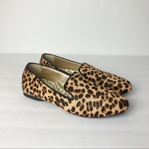 Birdies Starling Flat Cheetah Calf Hair Black Loafers Women’s Size 5.5